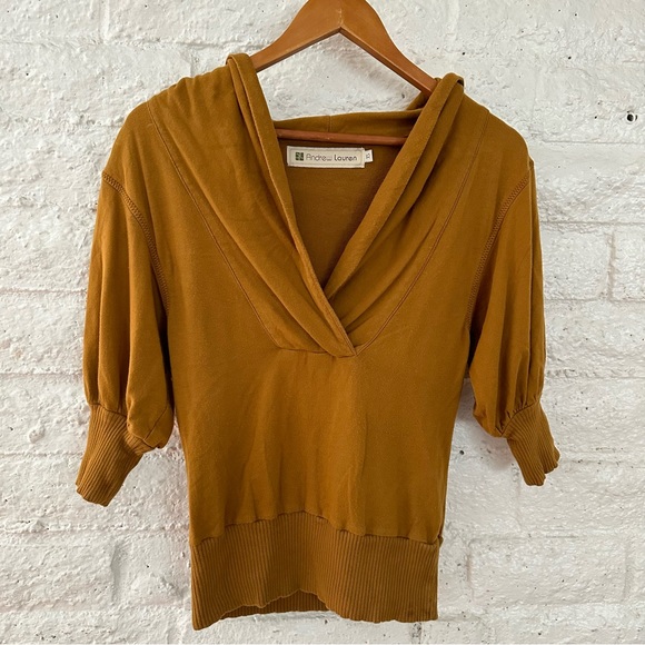andrew lauren top size xs dark mustard super pretty - Picture 3 of 11